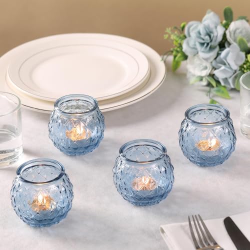 8 Pcs Blue Votive Candle Holders2.95"x2.56" Tealight Candle Holder