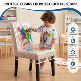 TAOCOCO Clear Dining Chair Covers, Heavy Duty Plastic Chair Covers, 4 Pack Waterproof Seat Cover for Protection Against Cat & Dog Clawing, Stain & Dust Protector, Easy Clean