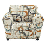 KRFOONN 2 Piece Couch Chair Cover Printed Sofa Covers Couch Covers Stretch Armchair Sofa Couch Slipcovers Furniture Protector with Elastic Bottom for Living Room (Armchair, 52)