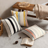 Boho Decorative Pillow Covers 20x20 Inch Black Stripe Pack of 2