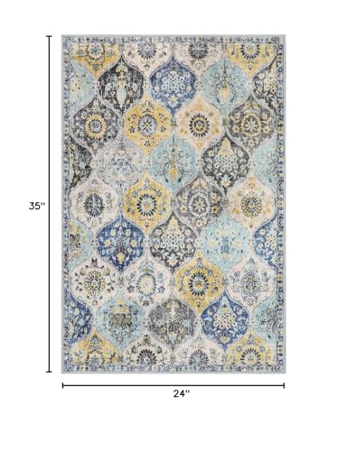 Lahome 2x3 Moroccan Kitchen Rug, Washable Area Rug for Entryway