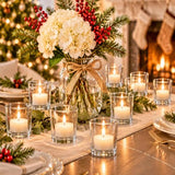 Letine 24-Pack Votive Candle Holders, Clear Glass Tea Light Holders Bulk