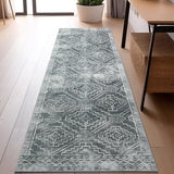 jinchan Runner Rug 2x5 Moroccan Modern Hallway Area Rug, Dark Gray