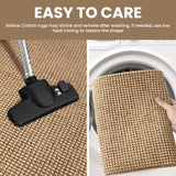 Washable Runner Rug 2.6x10 Non Slip Rubber Backed Long Hallway Runner Entryway Runner Indoor, Kitchen Rugs Woven Cotton Floor Carpet for Hall Entrance, Orange/Tan/Brown