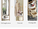 Floor-to-Ceiling Full-Length Mirror Bedroom Storage Neat and Orderly Rotating Dressing Table Hanging Rack 1 Fitting Mirror (Pink Standard)