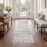 Runner Rug 2x8 Washable Non-Slip Kitchen Runners, Gray/Light Blue
