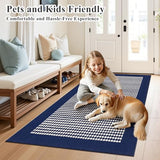 Indoor Door Mat 3x5ft, Absorbent Muddy Mats for Dogs, Low-Profile Entrance Large Welcome Mat with Non-Slip Rubber Backing, Washable Runner Carpet for Hallway,Entryway,Kitchen(Navy)