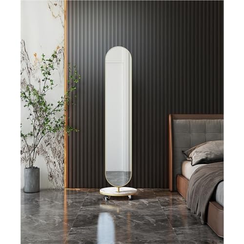 Full-Length Mirror Full-Body Floor Mirror Coat Rack Combination Bedroom Dressing Mirror Household Rotatable Movable Dressing Mirror Full Length Floor Mirror (D)