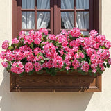 Artificial Geranium Fake Flowers for Outdoors Decoration, 6 Bundles Silk Geraniums Pink Flower UV Resistant Look Real Faux Plants for Outside Planter Front Door Garden Porch Patio Balcony Yard Home
