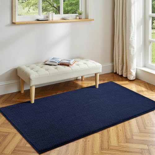 Vasofe 2x4 Hallway Runner Rug, Non Slip Washable Bedroom Runner Rugs, Navy