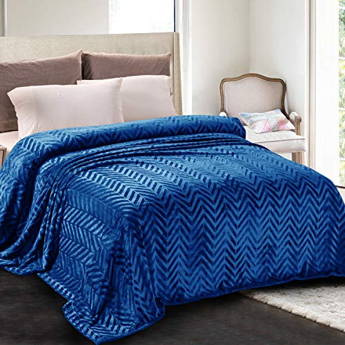 Whale Flotilla Soft Flannel Fleece Bed Blanket Twin XL Size, Royal Blue