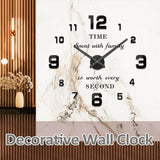 Mintime Modern Frameless DIY Wall Clock Large 3D Wall Watch Mirror Numbers for Home Office Decorations