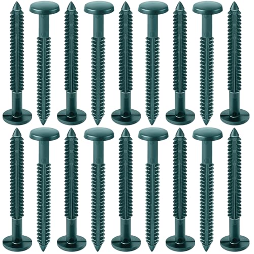 Blulu 18 Pcs 3 Inch Vinyl Shutter Fastener Window Panel Peg Lok Pin Pegs Screws Shutter Spikes Anchor (Forest Green)