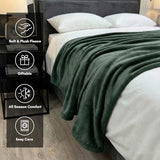Americanflat 50x60 Fleece Throw Blanket - Soft and Breathable Throw Blanket for Couch, Bed, Chair - Fleece Blankets Perfect for Home, Bedroom - Green
