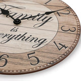 Westclox Wall Clock, 11-Inch Round Analog Clock with Inspirational Dial, Battery Powered, Quartz Movement, Farmhouse Rustic Decor for Living Room, Kitchen, Bedroom (Family is Everything, 11-Inch)