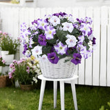 Geegoods Artificial Flowers Plants for Outdoors, 4 Bundles UV Resistant Fake Faux Petunias for Outdoor Planters Patio Front Porch Balcony Garden Decor