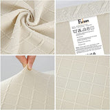 Fuloon Stretch Jacquard Dining Bench Cover - Anti-Dust Removable Bench Slipcover Washable Seat Cushion Protector for Bedroom, Kitchen, Hotel, Banquet (Beige)