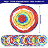 Carpet Circles Kids Rug 16Inch Rainbow Crazy Carpet Circle Seats Preschool Classroom Accessories 12pcs Round Flexible Seats Group Activity Spots Marker for Classroom Kindergarden Playroom