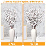 Wootkey 5pcs 29.5" Faux Jasmine Artificial Flowers Tall White Floral Branches Stem for Home Wedding Vase Filler Party DIY Decoration