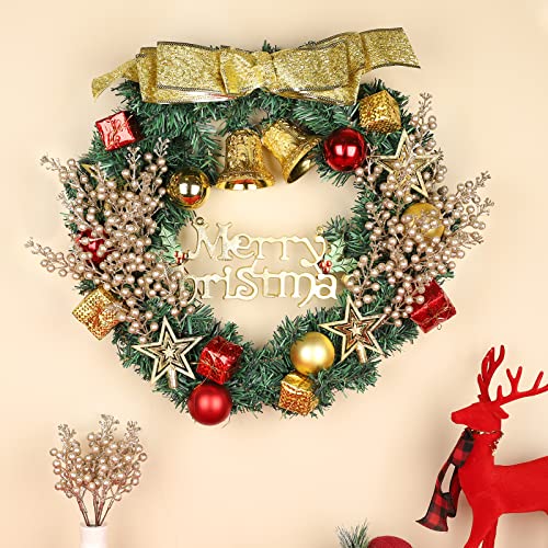 HOHOTIME 36Pcs Christmas Glitter Berries Stems, 9.5 Inch Artificial Christmas Tree Picks for Christmas Tree Decorations Ornaments DIY Crafts Vases Holiday Wedding Home Xmas Decor(Champagne)