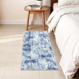 2x4 Washable Rug Non Slip Small Runner Rugs Blue
