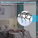 24 piece 2” Black Eyelet Curtain Rings with 30 PCS Drapery Pins for Window Treatment Hardware, Black Drapery Rings fit up to 1.8” Curtains Rod