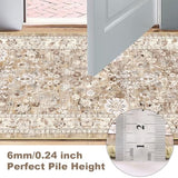 LOKHOM Washable Kitchen Rugs Sets of 3, Non Slip Floral Kitchen Mats for Floor with Rubber Backing, Boho Carpet Runner for Hallways Entryway Laundry Sink (2x3+2x4+2x5, Beige Brown)