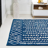 JONATHAN Y Ziri Moroccan Geometric Navy/Cream Indoor Area Rug, 4x6, Bohemian, Scandinavian, Easy-Cleaning for Living Room, Bedroom, Kitchen, Pet Friendly, Non-Shedding (MOH210D-4)