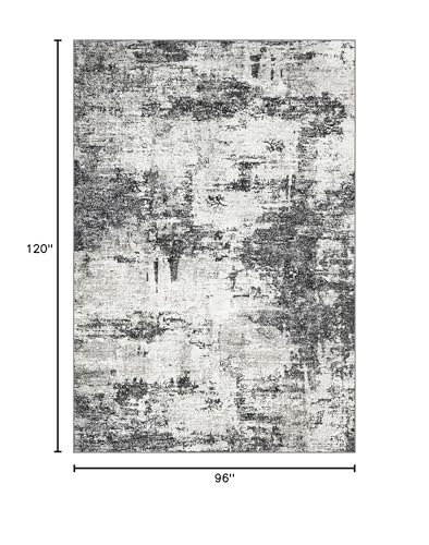 8x10 Area Rugs for Living Room: Abstract Washable Rug with Anti-Slip Backing Non-Shedding Stain-Resistant Soft Modern Large Carpet for Bedroom Dining Room Farmhouse Nursery Home Office Black