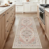 2x5 Vintage Runner Rug Low Pile Non-Slip Washable Kitchen Rug
