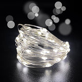 Set of 2 Battery Operated Small Lights Strand,Mini Led Fairy Lights with Timer 6 Hours on/18 Hours Off for Wedding Centerpiece Party Decoration,30 Count LED,10 Ft Silver Wire (Cold White)