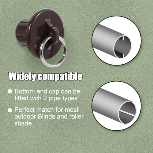 New Bungee kit + end caps Universal Replacement Mounting Brackets of Exterior Sun Shades Outdoor/Indoor Roller up Blinds (Brown, 2pack)