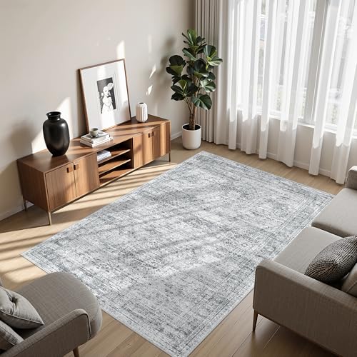 3x5 Rug for Entryway,Washable Area Rug,Grey