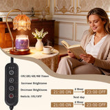 Funistree Flower Candle Warmer Lamp with Timer, Dimmable Candle Lamp Warmer, Christmas Birthday Gifts for Women Mom Her, Housewarming Home Decor, Lotus Wax Warmer for Yankee Candles - Lily Amber