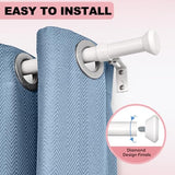 SIMEWIN Heavy Duty White Curtain Rods for Windows 48 to 84 Inches, White 1" Adjustable Curtain Rods with Diamond Finials for Bedroom, Living Room, Patio, Kitchen