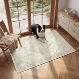 Garvee Beige Boho Washable 2x3 Rug for Entryway Door Mat