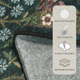 4x6 Washable Area Rug Green Boho Floral for Bedroom Entryway Office Porch