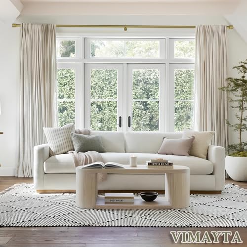 1 1/8 Inch Diameter Curtain Rods 144 to 240 Inches(12-20ft), Telescoping Heavy Duty Large Drapery Rod with Adjustable Aluminum Alloy Bracket, Solid End Caps for Windows Decoration, Antique Bronze