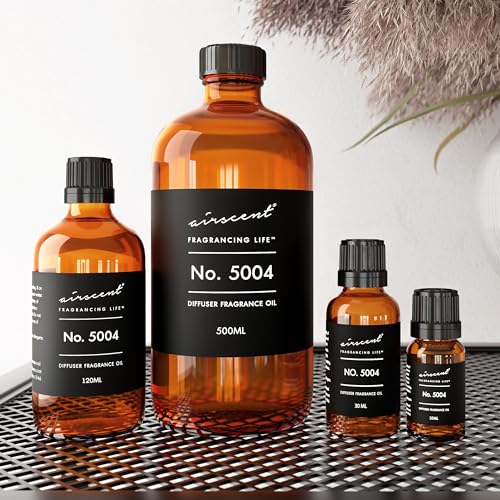 AirScent Fierce-Inspired Diffuser Oil - No. 5004 A and F Perfume Dupe - Premium Fragrance Oil Blend for Ultrasonic and Waterless Diffusers and Crafting - 120 ml, 4 fl oz Glass Bottle with Dropper