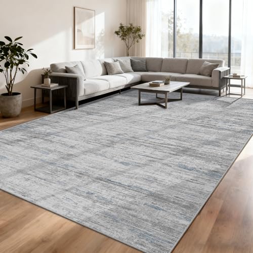 Area Rugs 9x12 for Living Room,Non-Slip Backing Machine Washable Rugs,Modern Abstract Soft Thin 9 by 12 Area Rug，Stain Resistant Large Rugs for Home Office Bedroom Dining Room