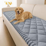Smiry Couch Cover for Dogs, Non Slip Washable Pet Sofa Protector for Large Dogs, Cats, Fuzzy Plush Sofa Covers for 3 Cushion Couch, Against Fur, Dirt & Scratch Resistant, Grey, 27.6"×70.9"