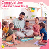 Tinideya 24 Pcs Classroom Carpet Seats 16.5 Inch Composition Notebook Classroom Rug Floor Mat Cushions Group Activity Spots Marker for Back to School Playroom