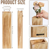 Wooden Wall Planter Set of 4 - Modern Home Decor for Living Room, Bedroom, Bathroom - Walnut Finish Planter for Dried Flowers, Faux Greenery, Indoor Plants