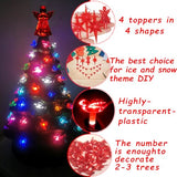 117Pcs Ceramic Christmas Tree Red Cardinal Bird Replacement Lights Bulbs and 1 Angel/3Stars Topper Ornament for Ceramic Tree Décor - Medium Plastic Pegs.