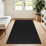 Indoor Door Mat 3x5ft, Absorbent Muddy Mats for Dogs, Low-Profile Entrance Large Welcome Mat with Non-Slip Rubber Backing, Washable Runner Carpet for Hallway,Entryway,Kitchen(Black)