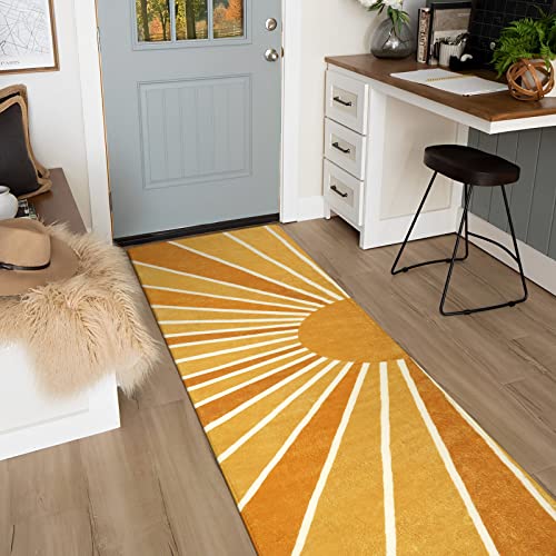 Lahome Boho Sun Runner Rug 2x8, Non-Slip and Washable
