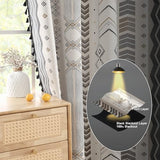 Colorbirtd 100% Blackout Boho Curtains Heat Sun Blocking for Bedroom Living Room 84 Inches Thermal Curtains for Summer Heat Sun Blocking Black and White Western Southwest Black Out Drapes Sliding Door