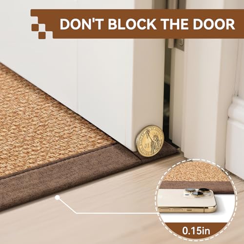 Indoor Entryway Area Rug Front DoorMat Non Slip Absorbent Brown 2'x3'