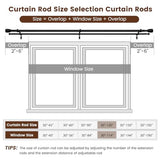Heavy Duty Double Curtain Rod 84-120 Inch Length, 1 Inch Adjustable Matte Black Double Curtain Rod with Brackets, Long Double Curtain Rod for Windows Sliding Door (Black, 32-120", 1 PCS)