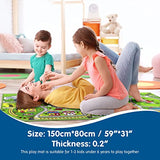Booooom Jackson Car Rug with Exquisite Box,Washable Rug Kids Area Rug Play Mat 60"x32",Train Track Car Mat,Children Non Slip City Road Floor Carpet for Playroom Bedroom Kids Room